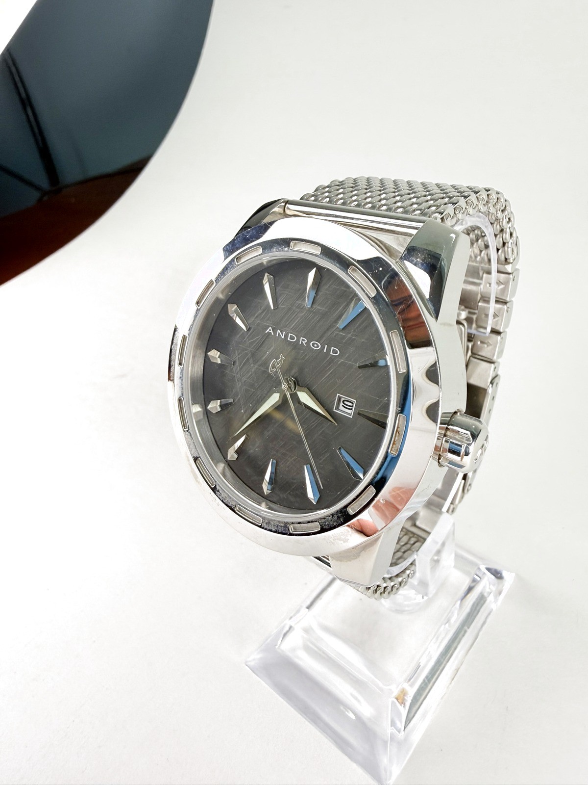 Android AD768 Meteorite-style Dial Quartz Watch Mesh Bracelet 100M