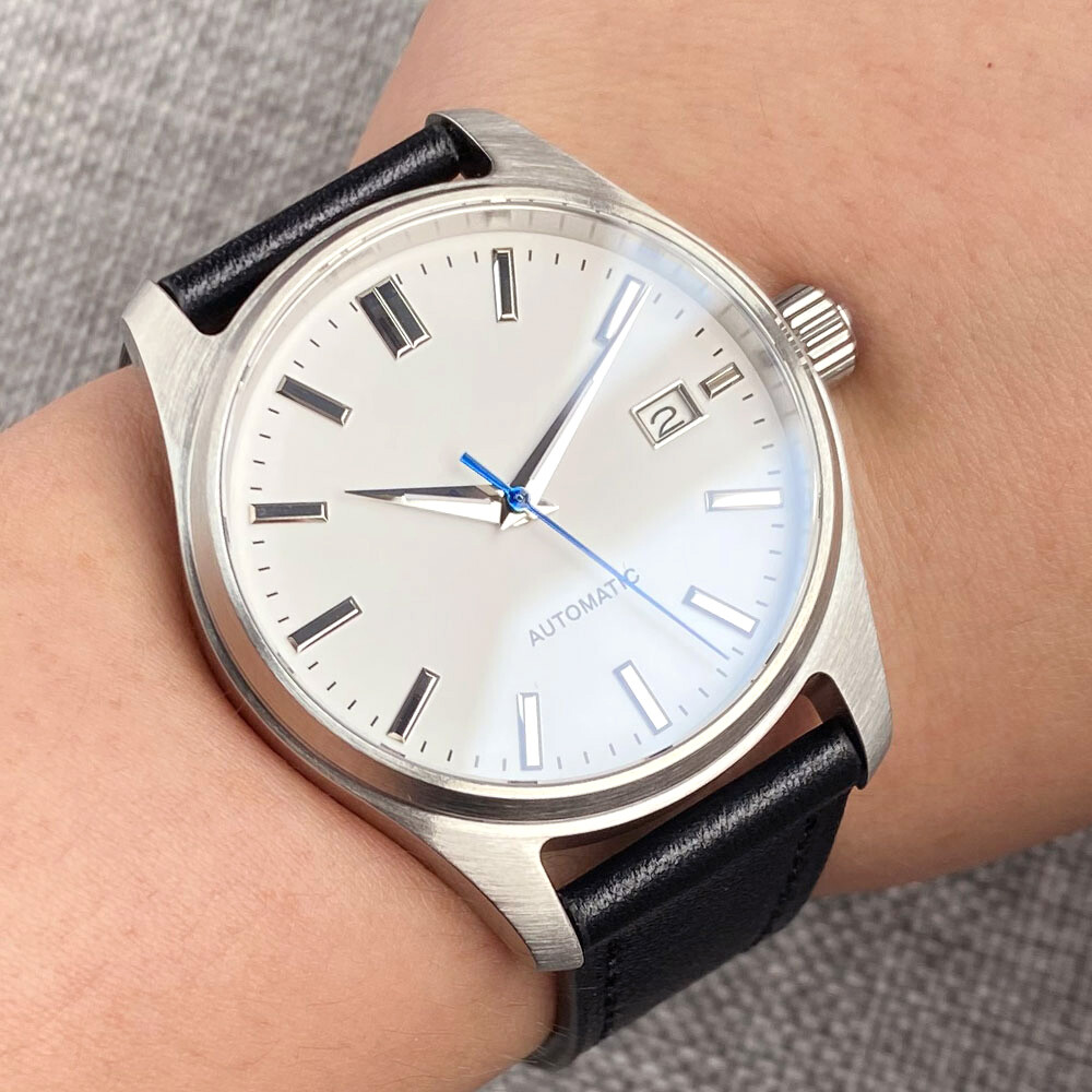 39mm Tandorio Simple style White Sterile Dial Japan NH35 Automatic Watch For Men