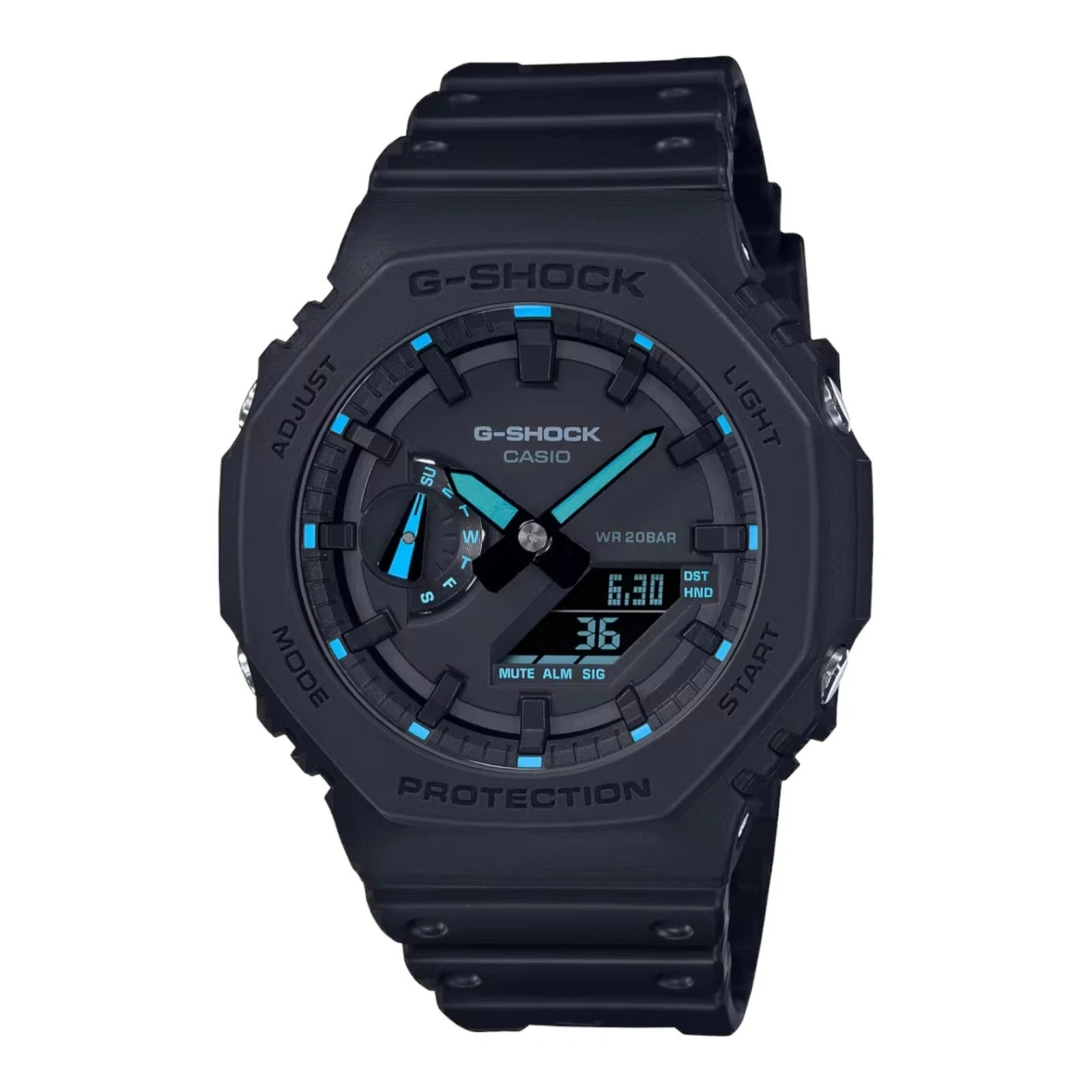 Casio G-Shock GA-2100-1A2 Mens Black Blue Analog Digital Watch