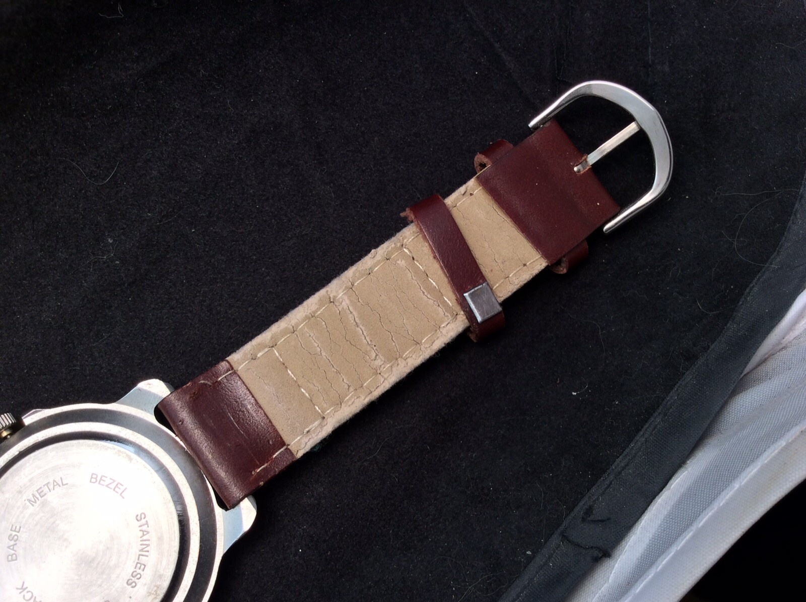 Very Nice Working ARMY Quartz Watch With Military Time Leather & Canvas Band
