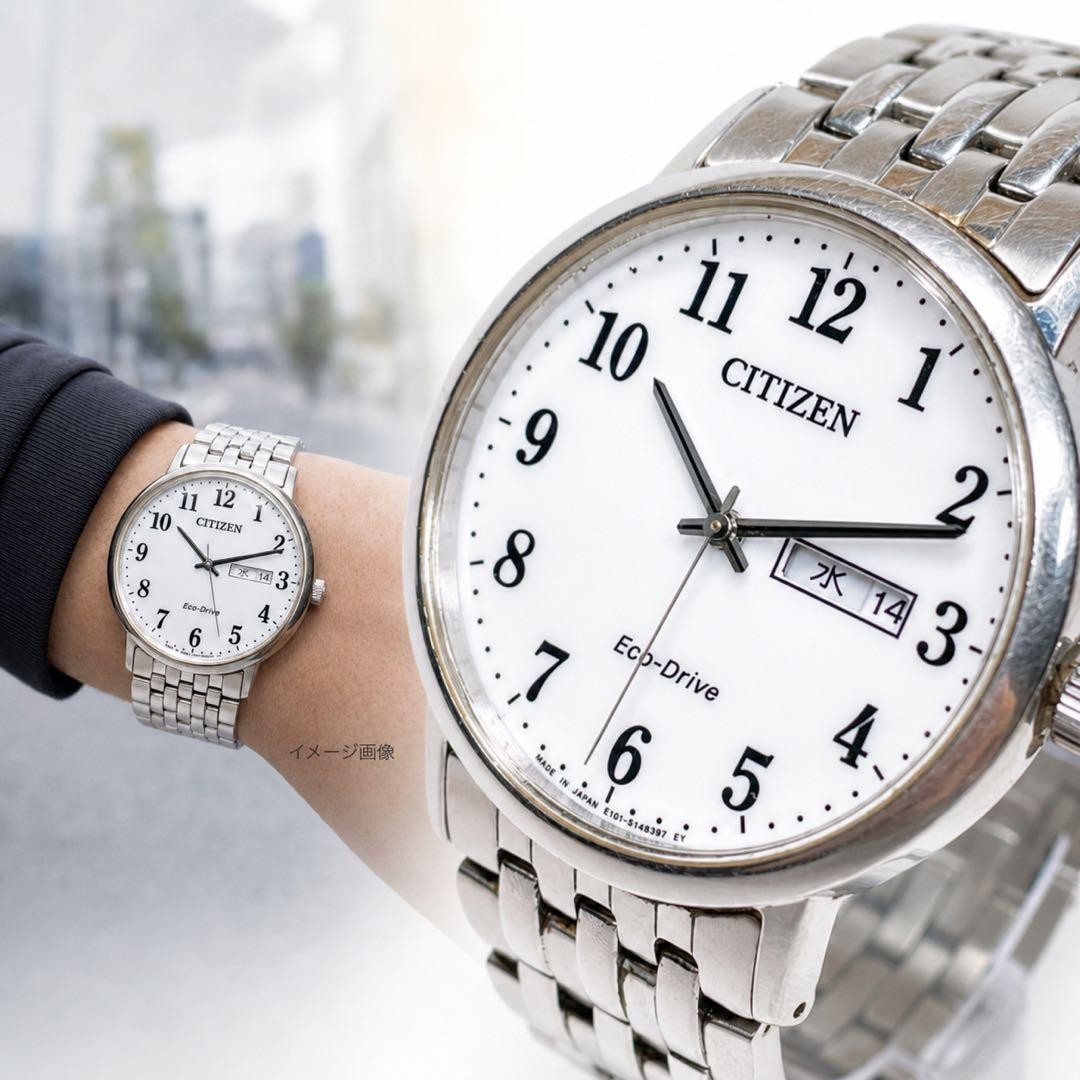 Citizen E101 Eco-Drive Mens Watch Analog 42mm wrist 17.5cm Stainless Steel