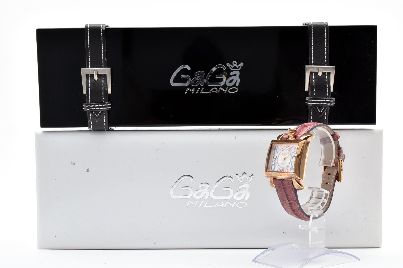 [Exc+4 w/ BOX ] GaGa MILANO Napoleone 6031 Quartz Square 36mm Ladies Watch