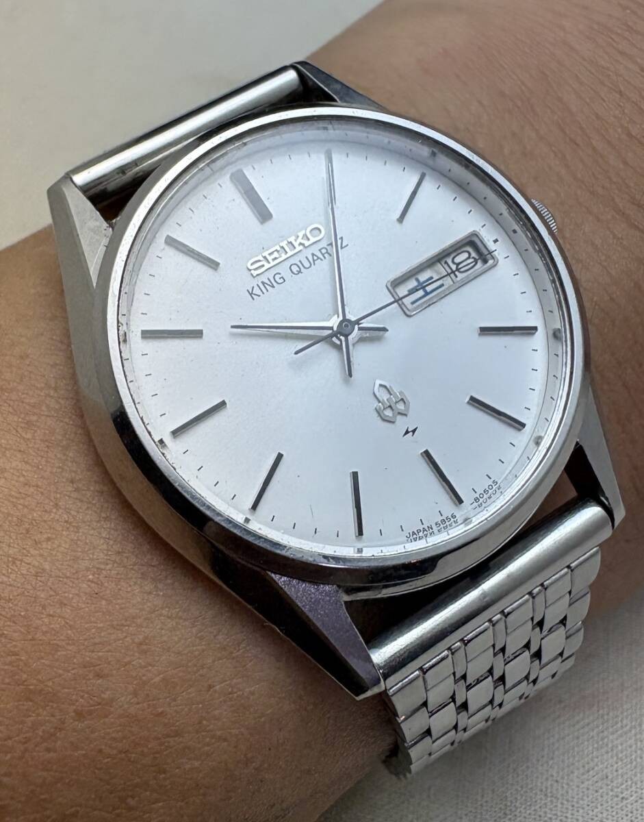 1977 SEIKO King Quartz 5856-8040 Day Date Vintage Men’s Watch Japan
