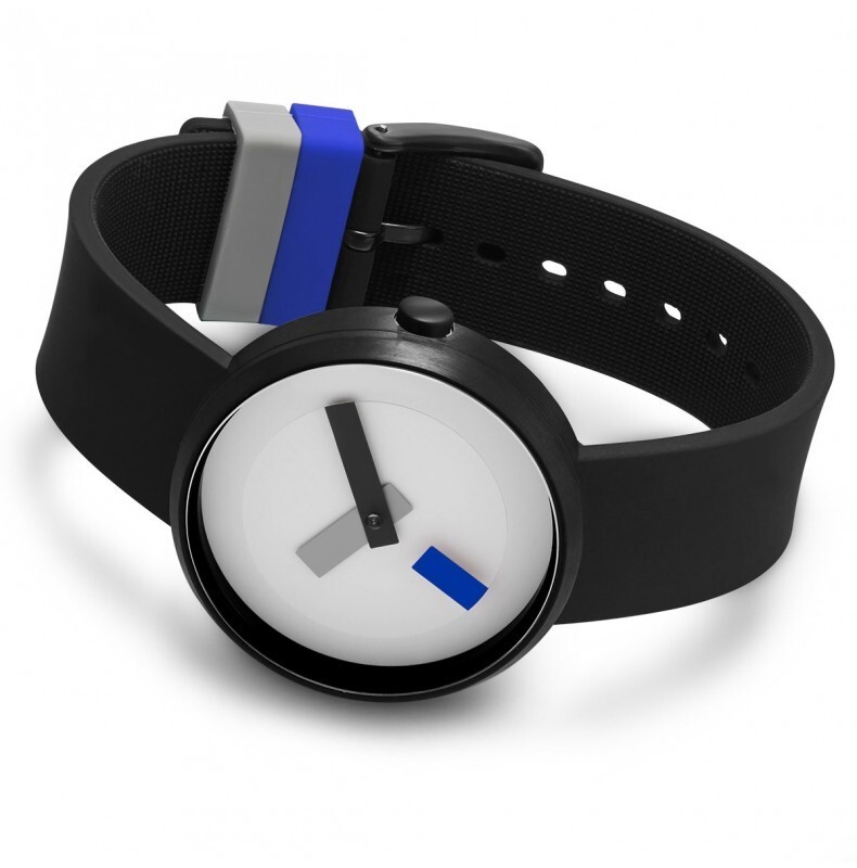 Projects Watches “Suprematism” Steel Blue Black White Silicone Unisex Watch