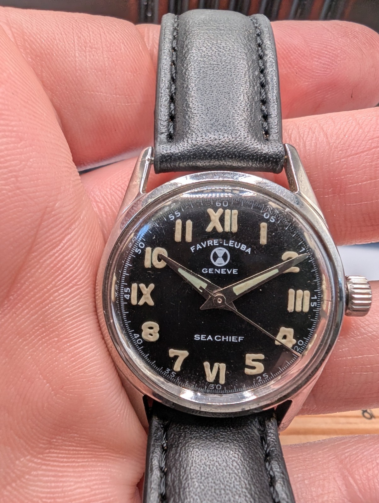 Favre leuba Watch – Sea king- manual winding- FOR PARTS!