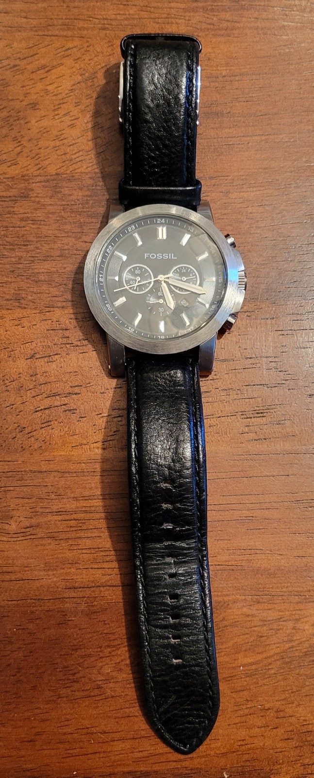 Fossil Arkitekt Men’s Watch NWT Silver Tone Black Chronograph FS4247