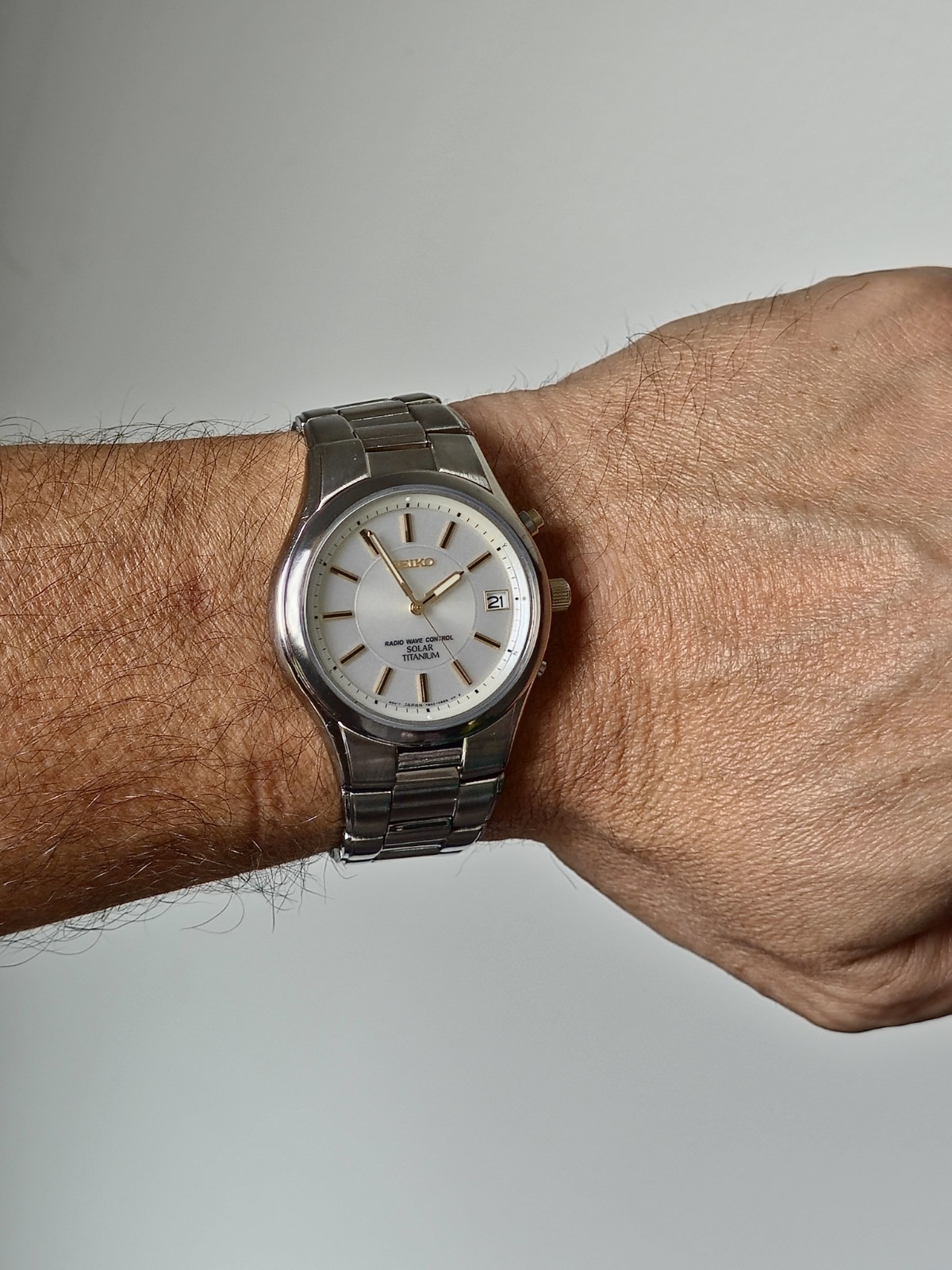 Seiko Spirit SBTM119 JDM Solar Radio Titanium Cream/Gold Dial 39mm – US Seller