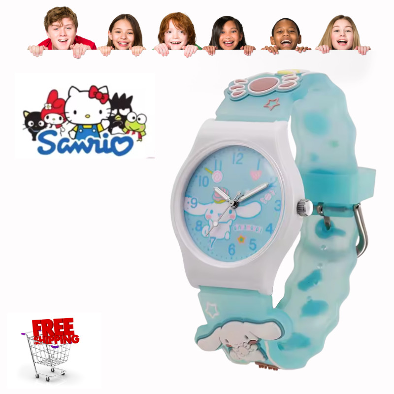 Sanrio Kid’s Quartz Watch, Hello Kitty, Kuromi, Cinnamoroll, Little Twin Stars,