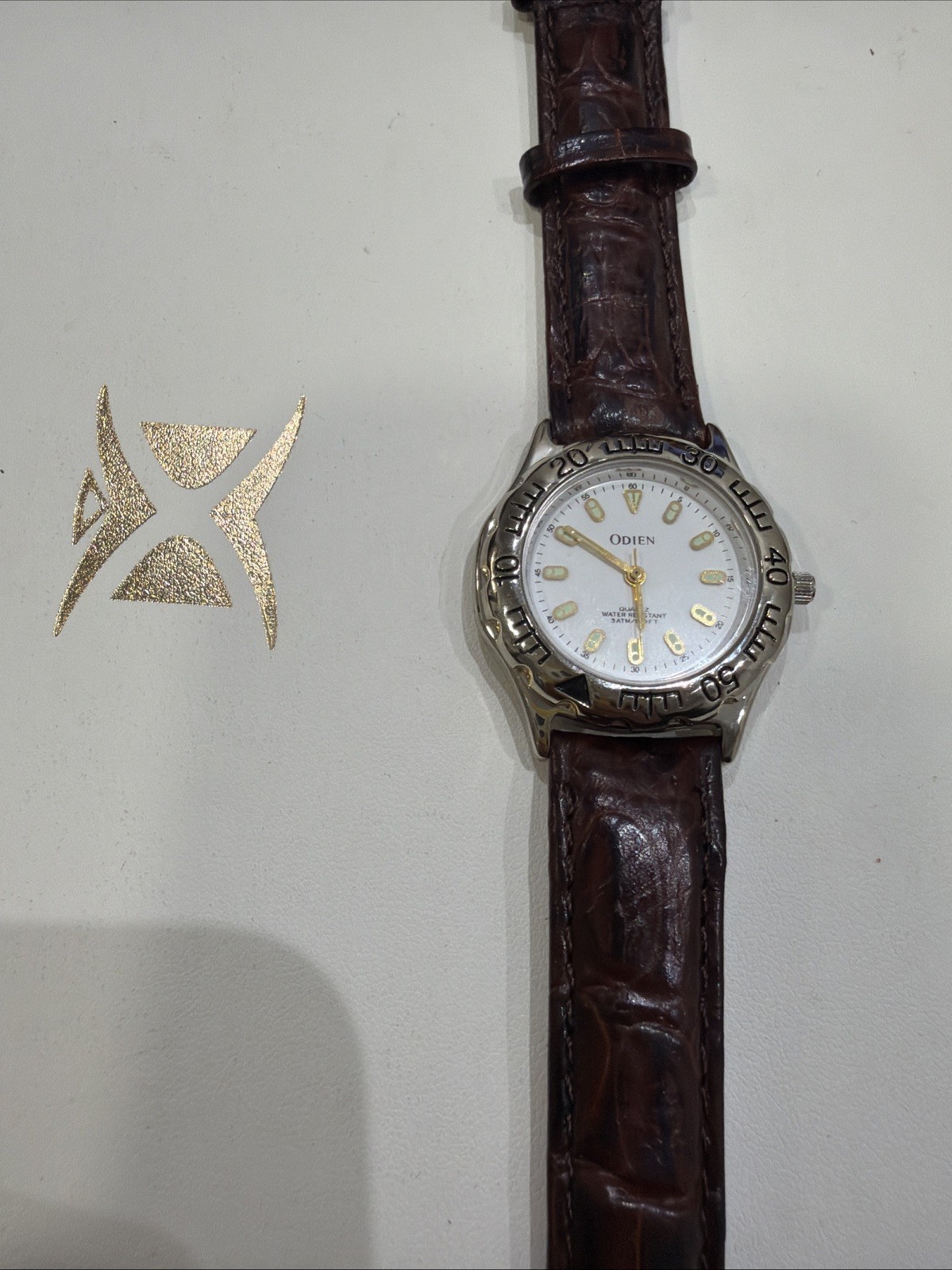 Odien Water Resistant Quartz White Dial 33mm Case Wrist Watch