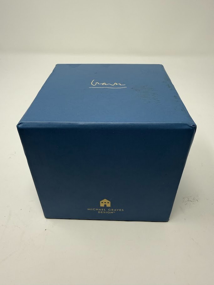 Michael Graves Watch Women 24mm Silver Tone Tank Blue Dial in Box 7.75″