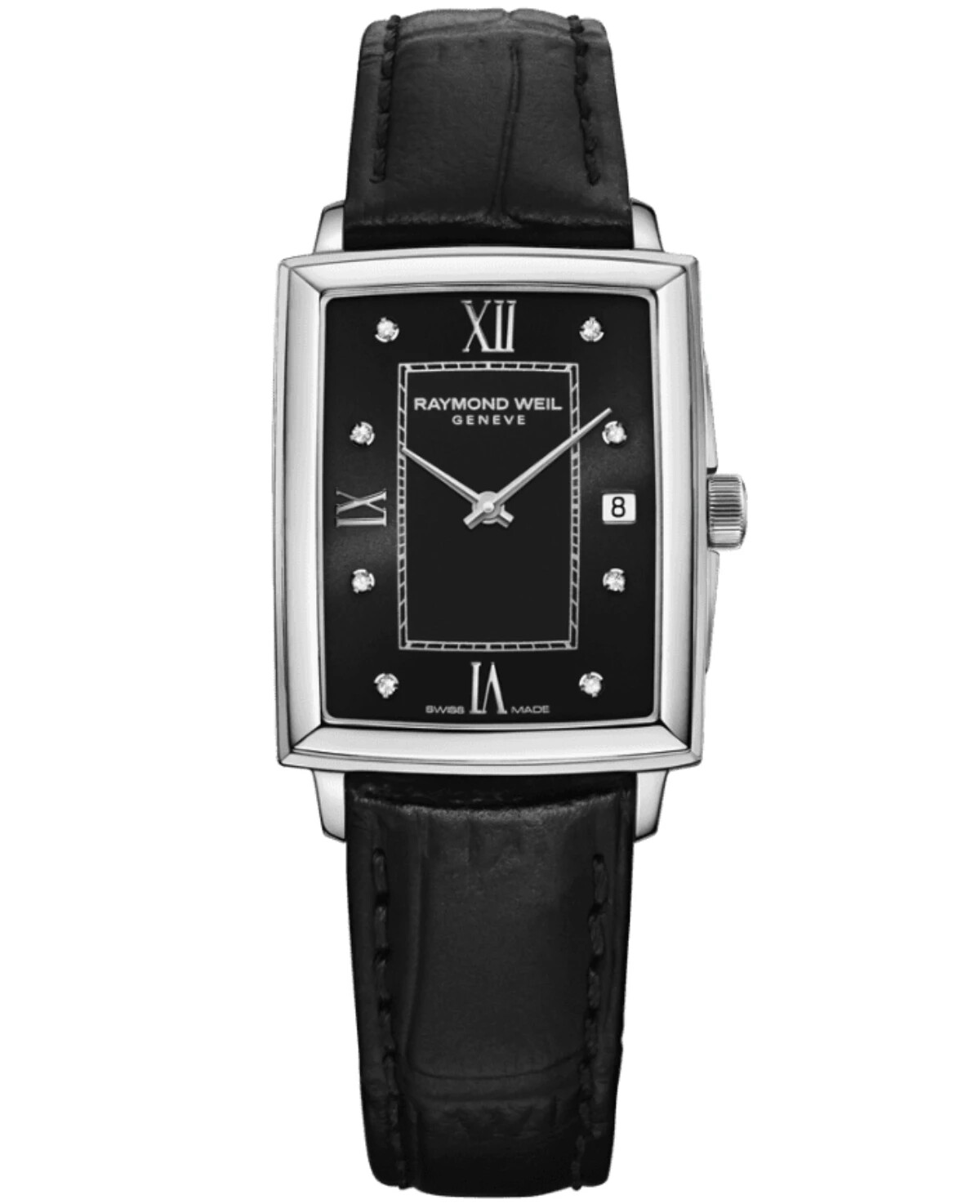 Raymond Weil Toccata Black Dial Diamond Leather Band Ladies Watch 5925-STC-00295