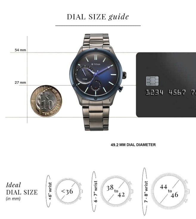 Titan Stellar Regalia Protostar Blue Dial Grey Steel Automatic Mens Watch
