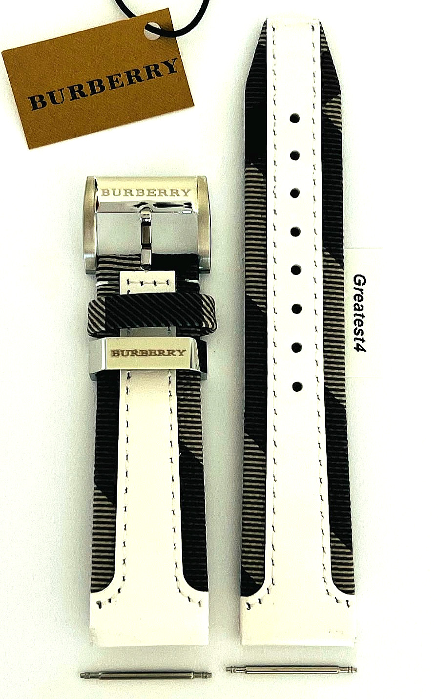 Brand New Burberry Replacement Strap for BU9019 Multi-Colored with Buckle 20 mm