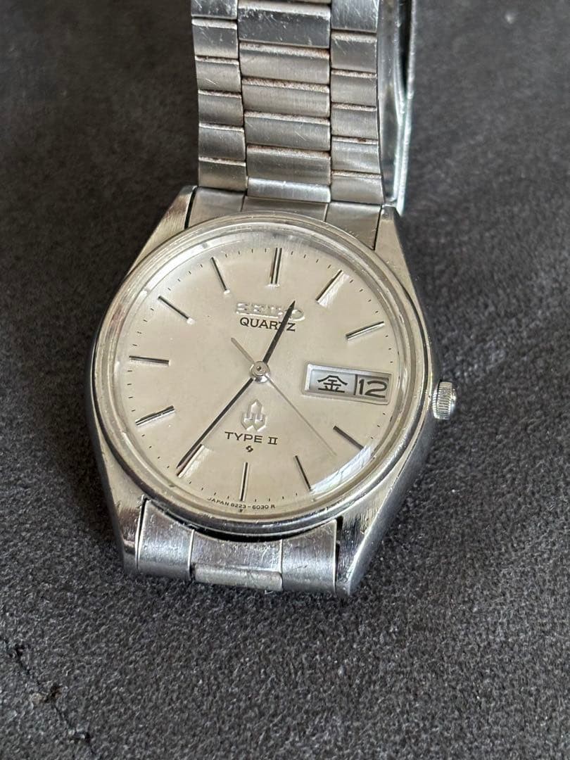 Seiko Type II 8223-6030 Quartz Watch Silver Day-Date