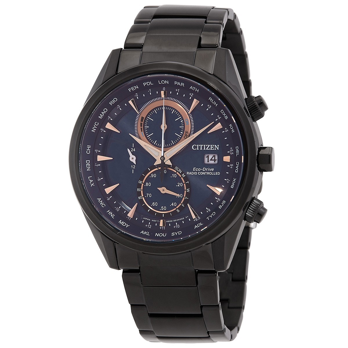 Citizen Men’s Radio-Controlled World Time Chronograph Watch – AT8265-57L NEW