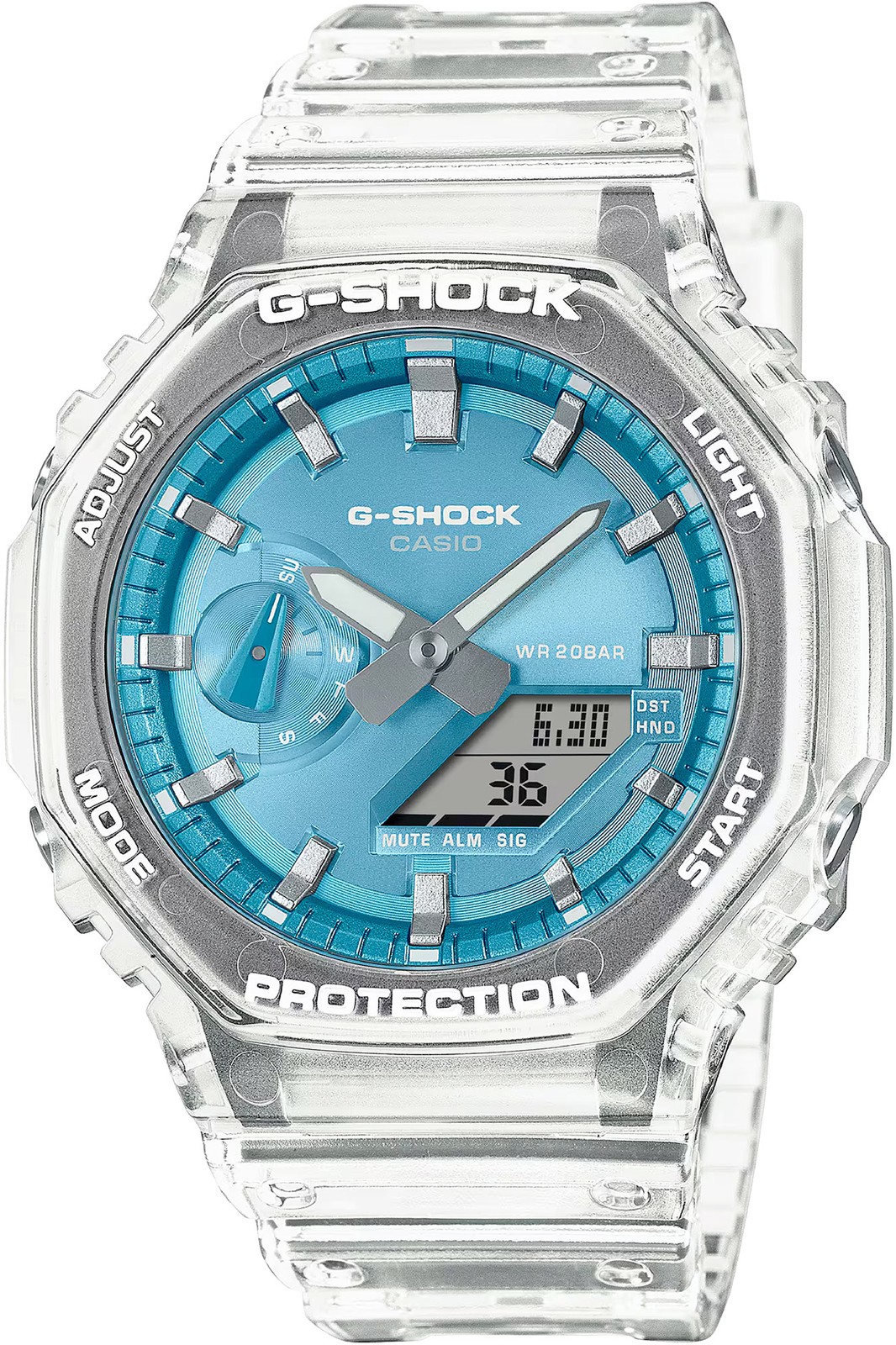 CASIO Watch – GA-2100BM-7A2ER for Male Light blue in Carbon fiber