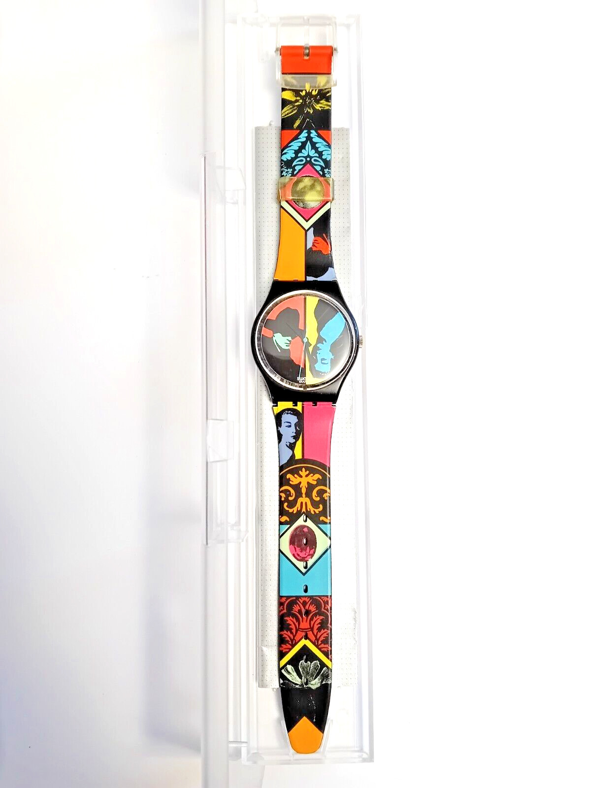 Swatch Gent New Coloured Love GB122 1988 Vintage 90s Wrist Watch NOS