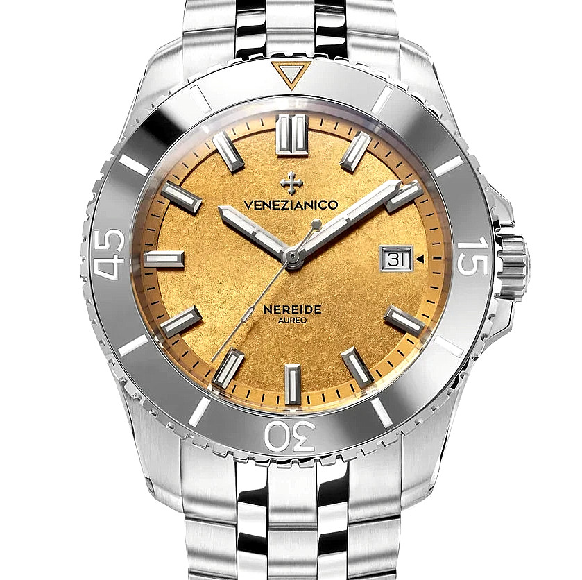 Venezianico Nereide Aureo 42 4521590S Gold Stainless Steel 40mm Men’s Watch NEW