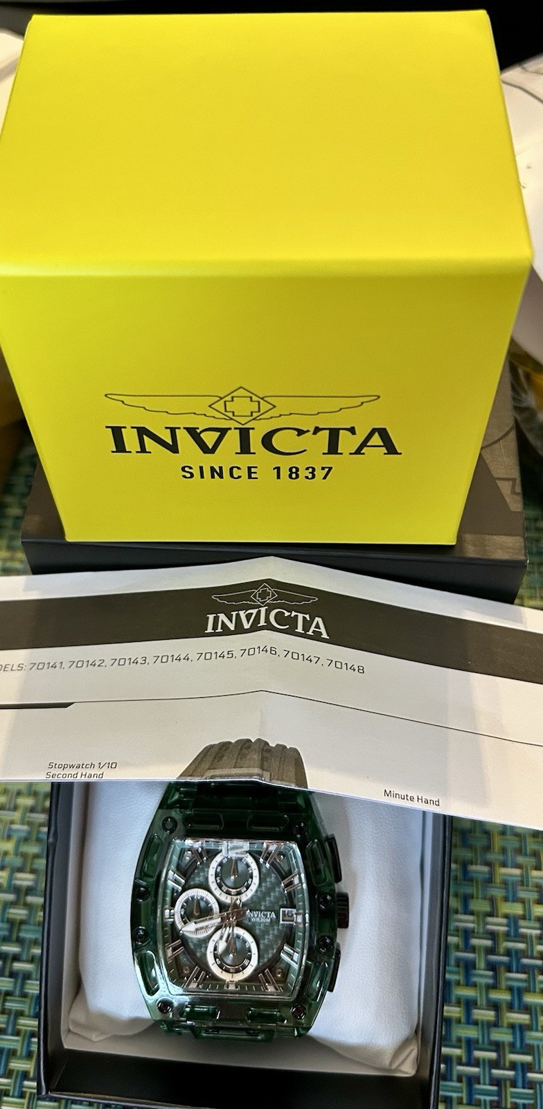Invicta S1 Rally Allogrip, 42mm, WR 30m, New/Box/3yr Wnty, 8.5”, 70144 Quartz