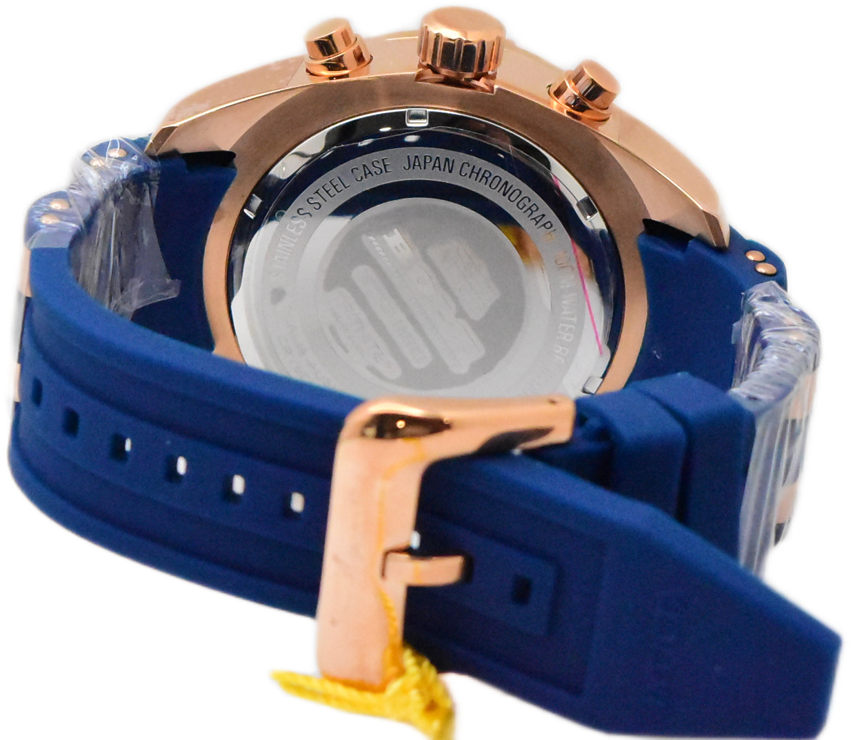 Invicta Bolt Men’s 52mm Rose Gold Blue Cable Silicone Chronograph Watch 31434