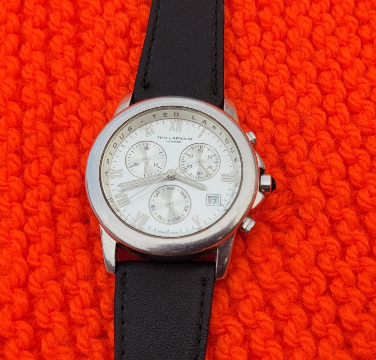 VTG Ted Lepidus Paris Chronograph Watch Stainless Steel Swiss Mvmt Quiet Luxury