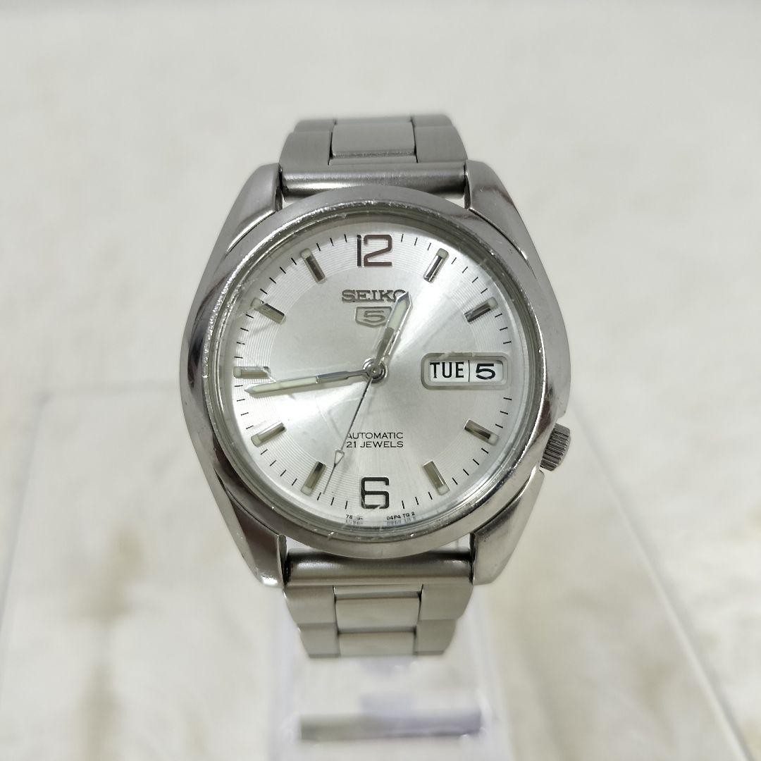 Seiko 5 7S26-01V0 Automatic Day Date Silver Dial Wrist 16cm