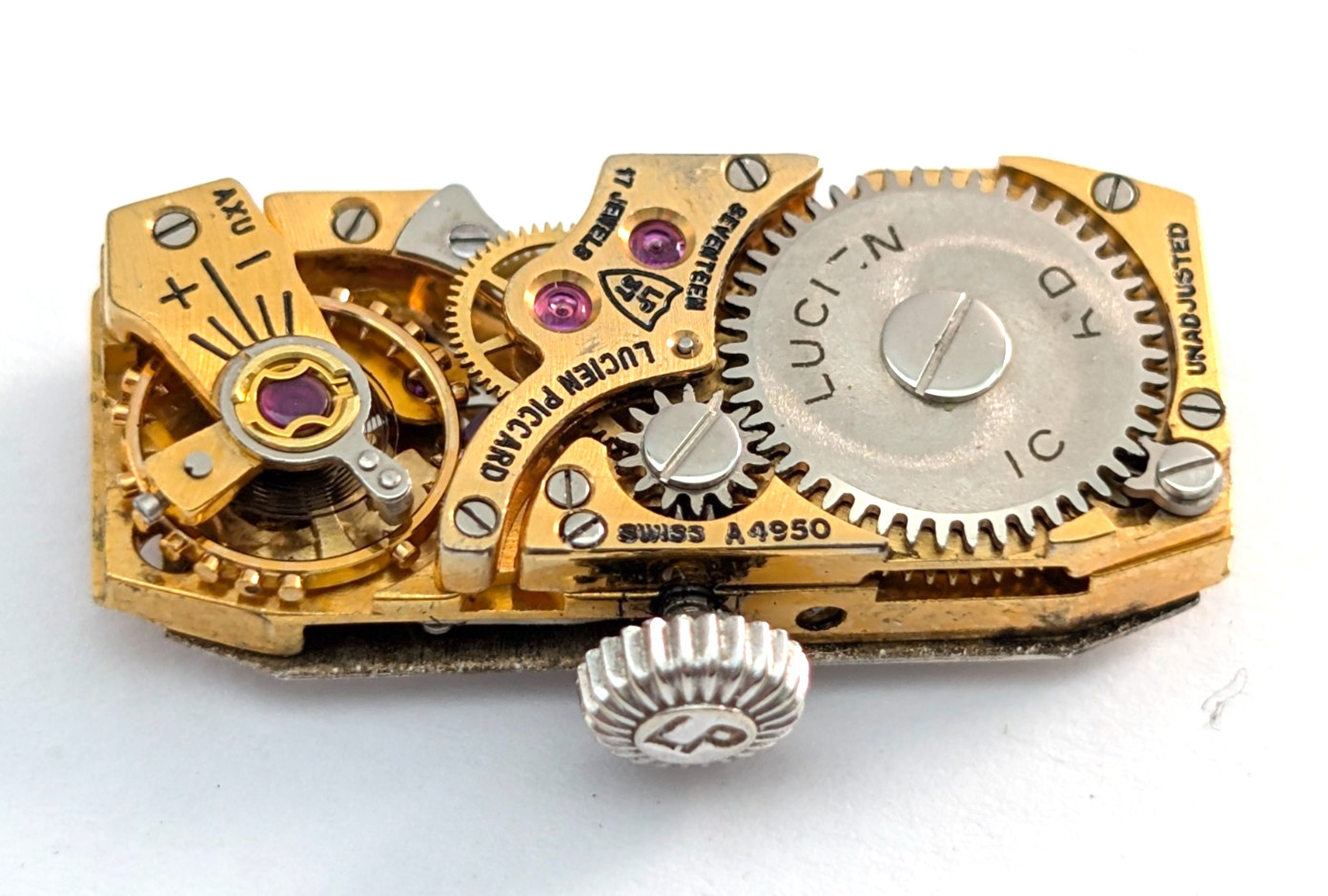 Vintage LUCIEN PICCARD LP37 17j Ladies 10mm Swiss Watch Movement PARTS or REPAIR