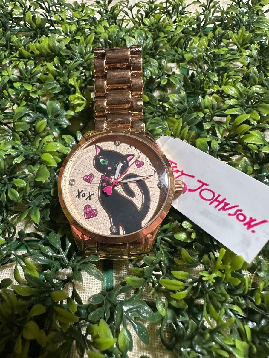 Betsey Johnson Cat Motif Watch Gold