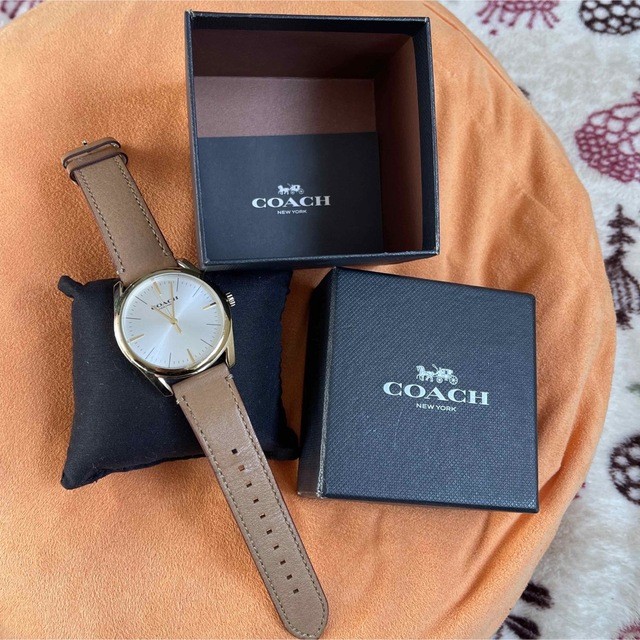 Coach Watch CA125 Brown with Box Gold Brown Leather Strap