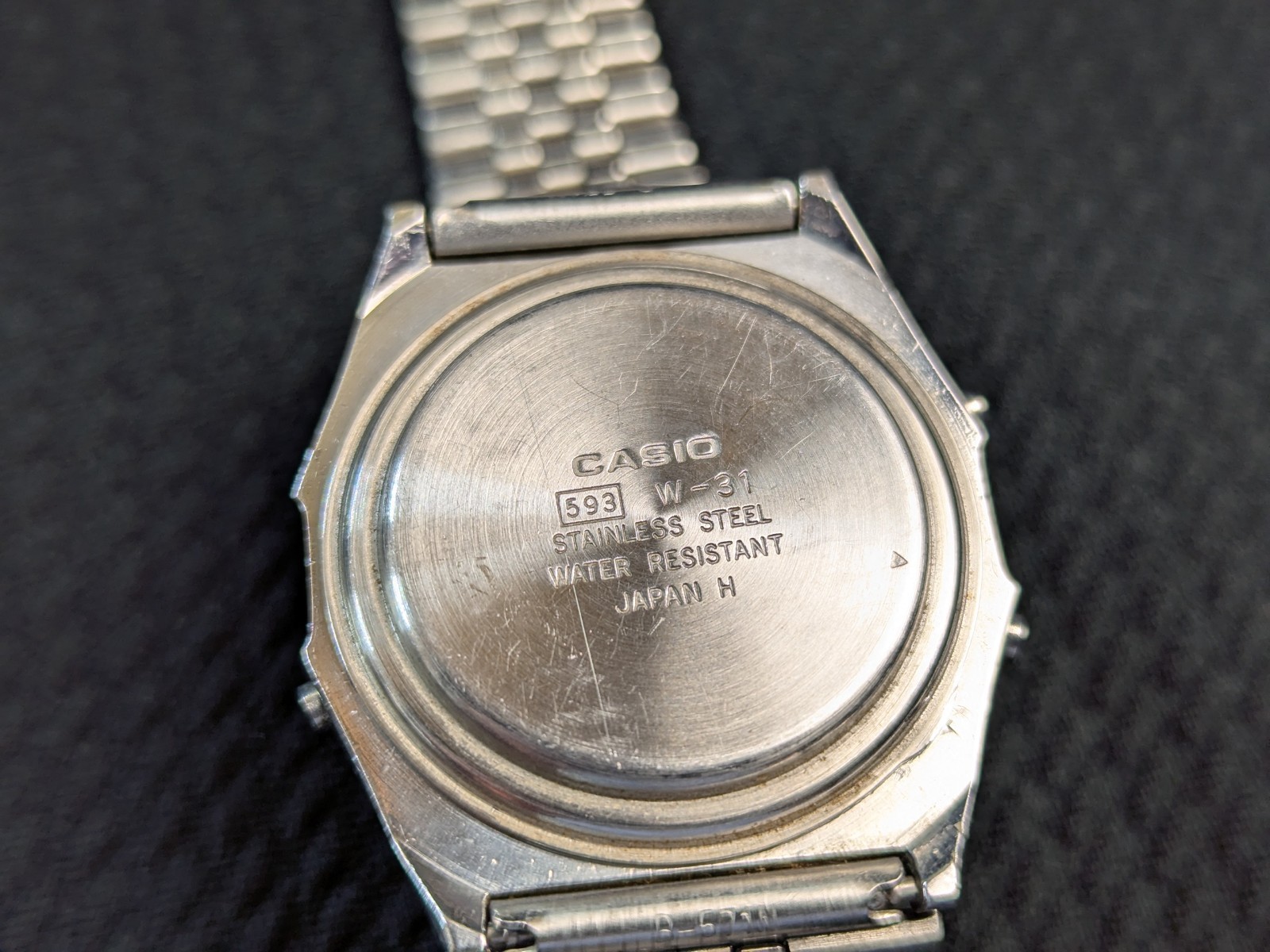 ​Vintage Casio W-31 Digital Alarm Chrono Watch Module 593 5Bar Japan H Working