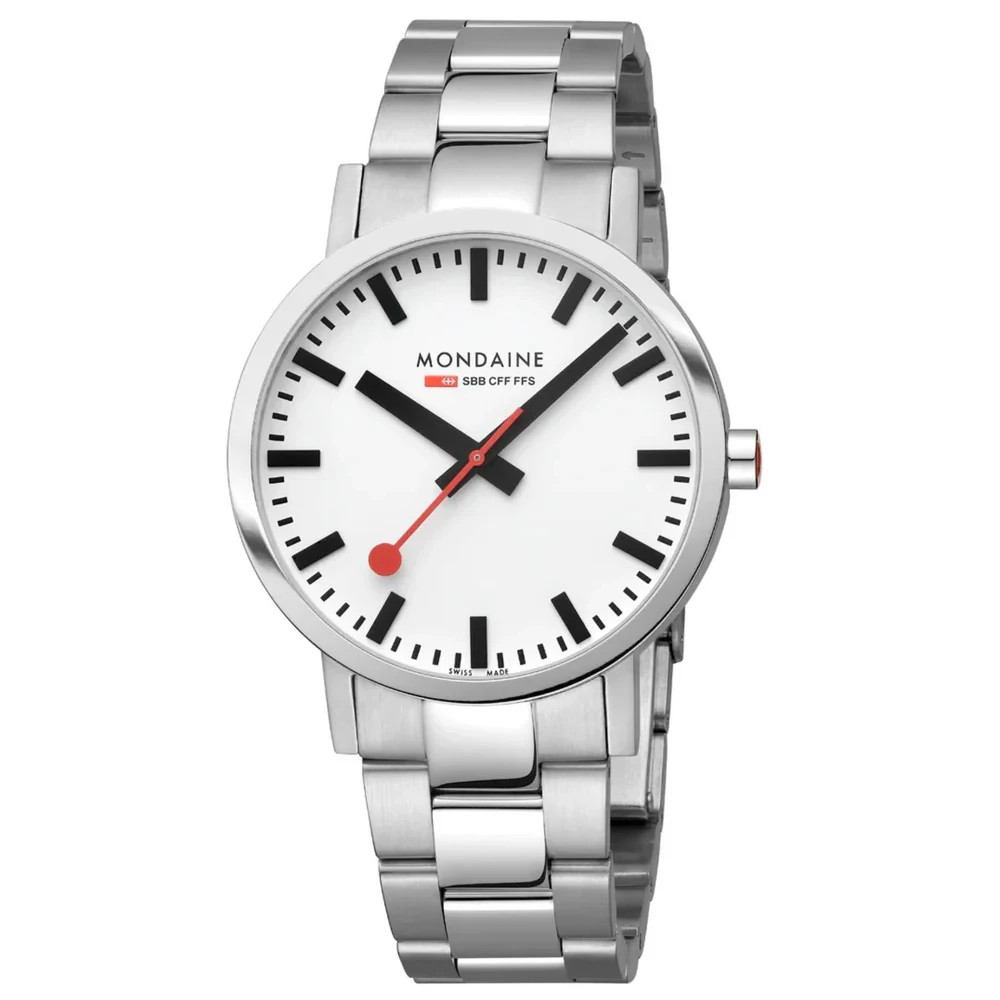 Mondaine Classic Men’s Quartz Watch A660.30360.11SBJ White Dial Steel Strap 50M