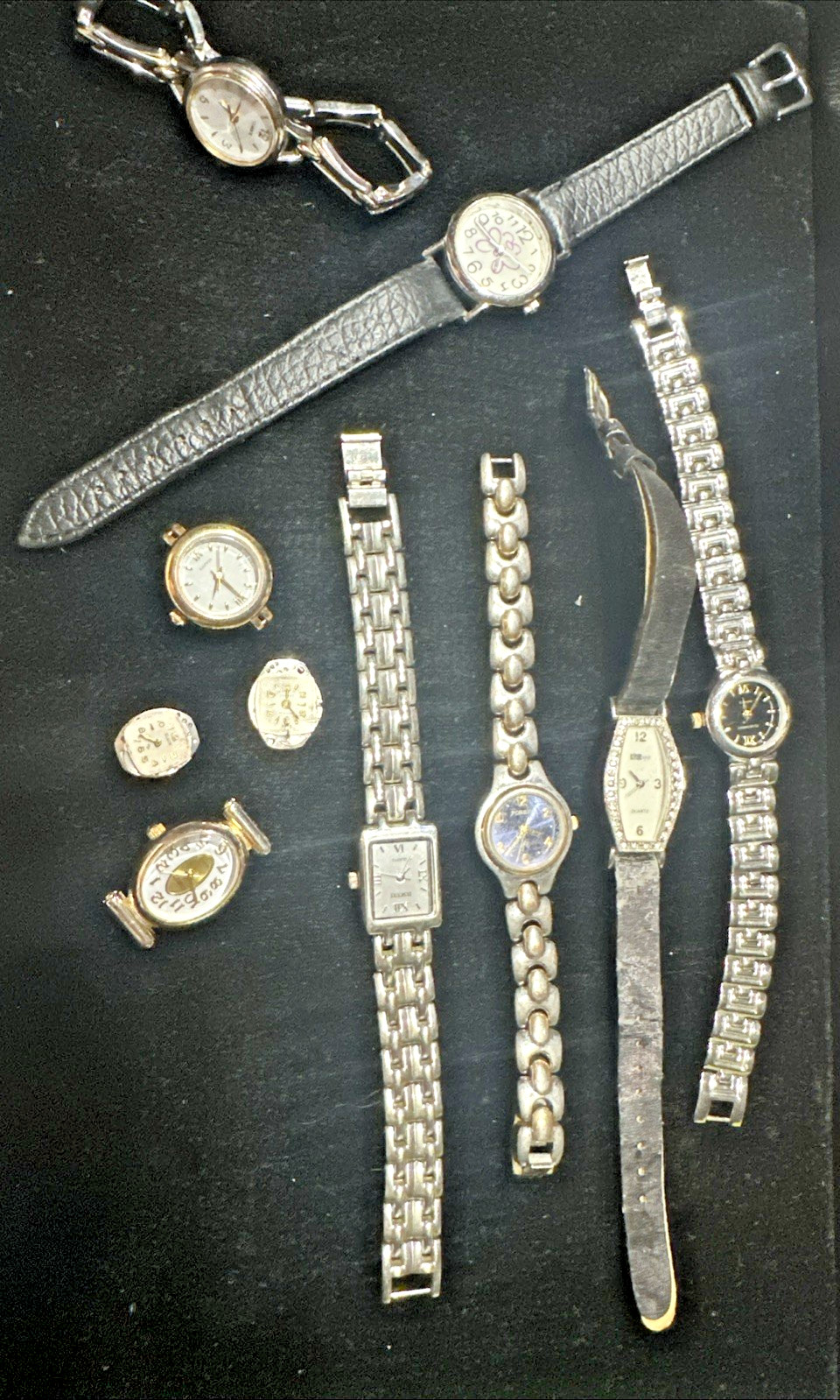 Lot Of Wrist Watches. Not Tested. Some Parts. Gold And Silver Tones.