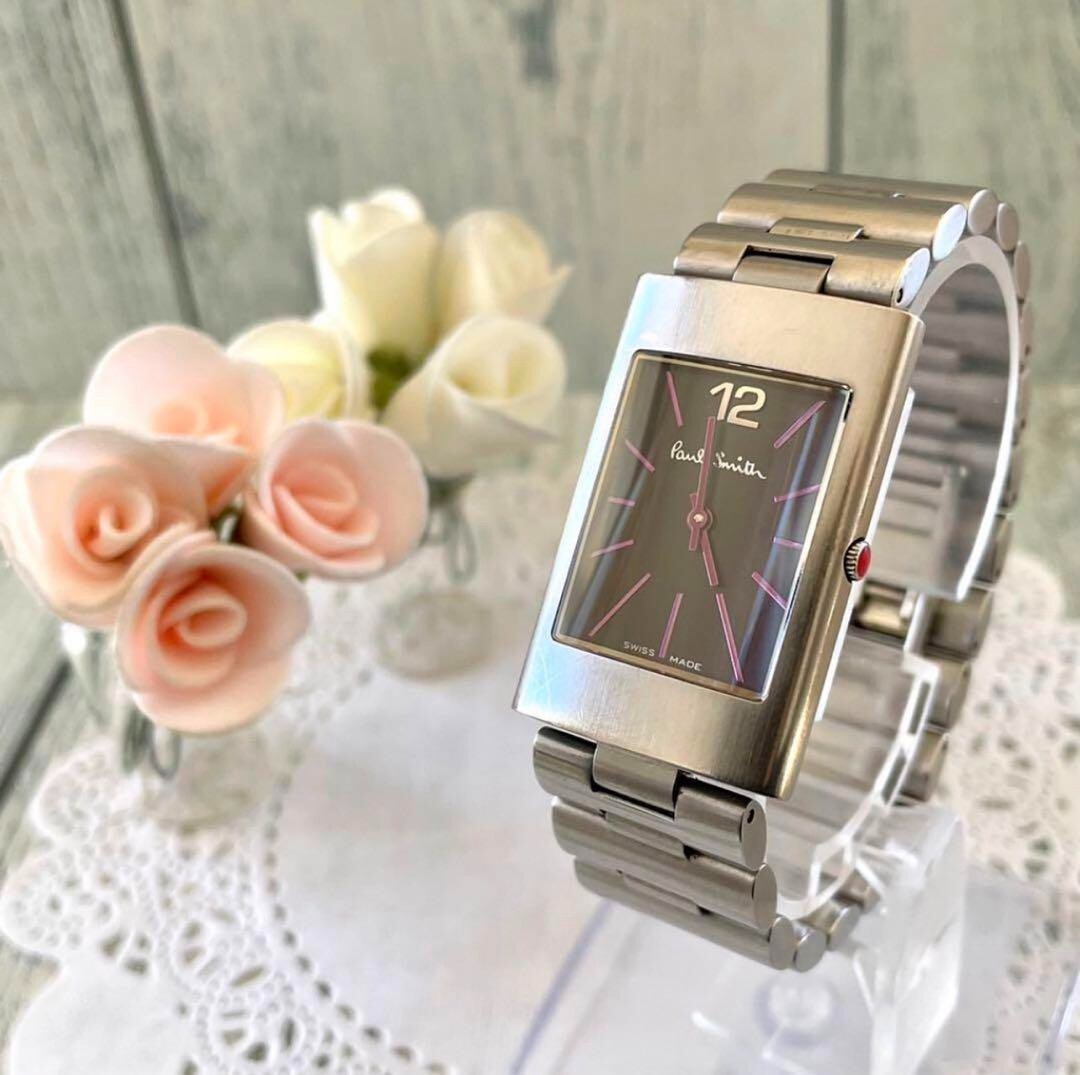 Paul Smith Rectangular Watch Used From Japan Check description