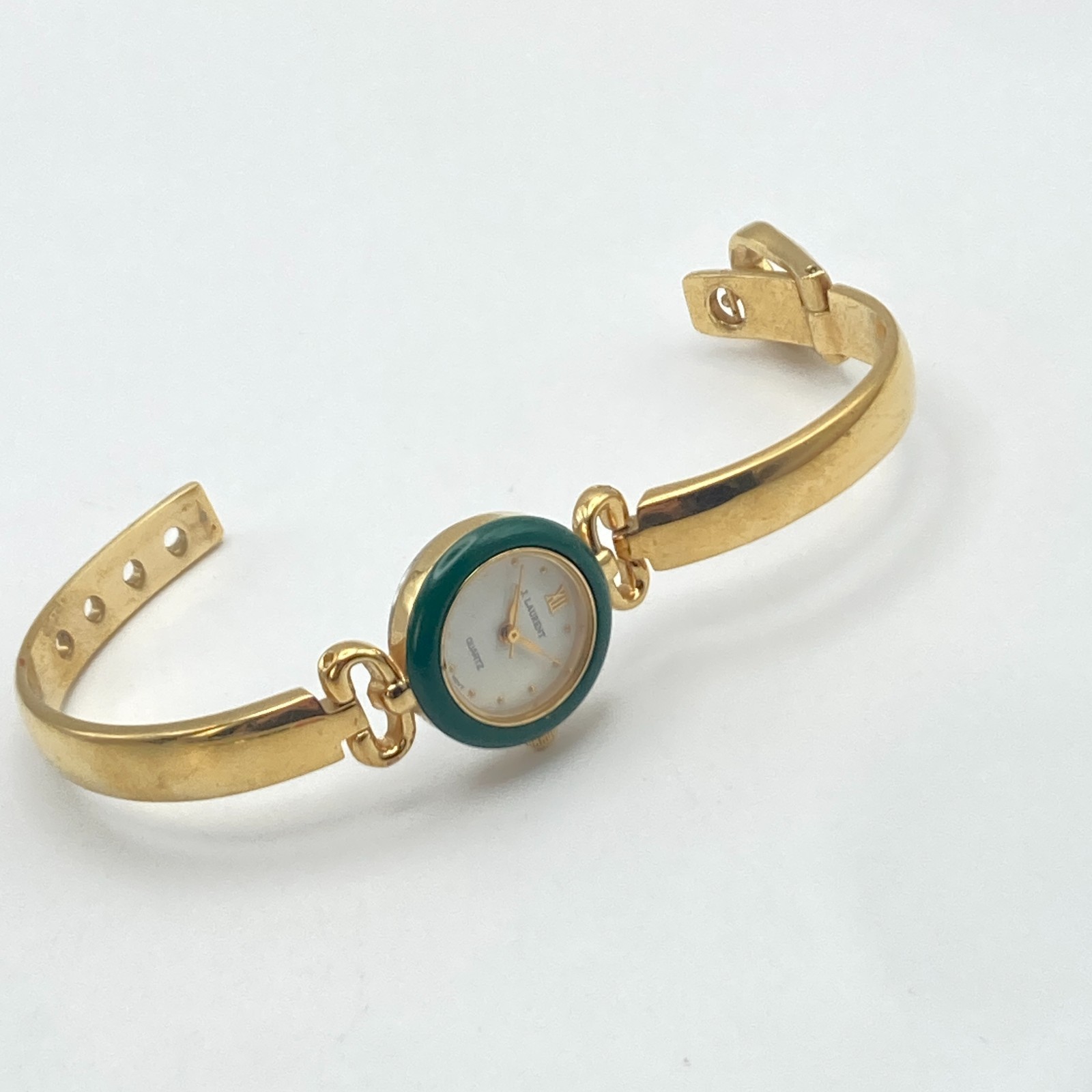 J Laurent Women’s Watch Interchangeable Bezels Gold Tone 22mm New Battery 6.5″