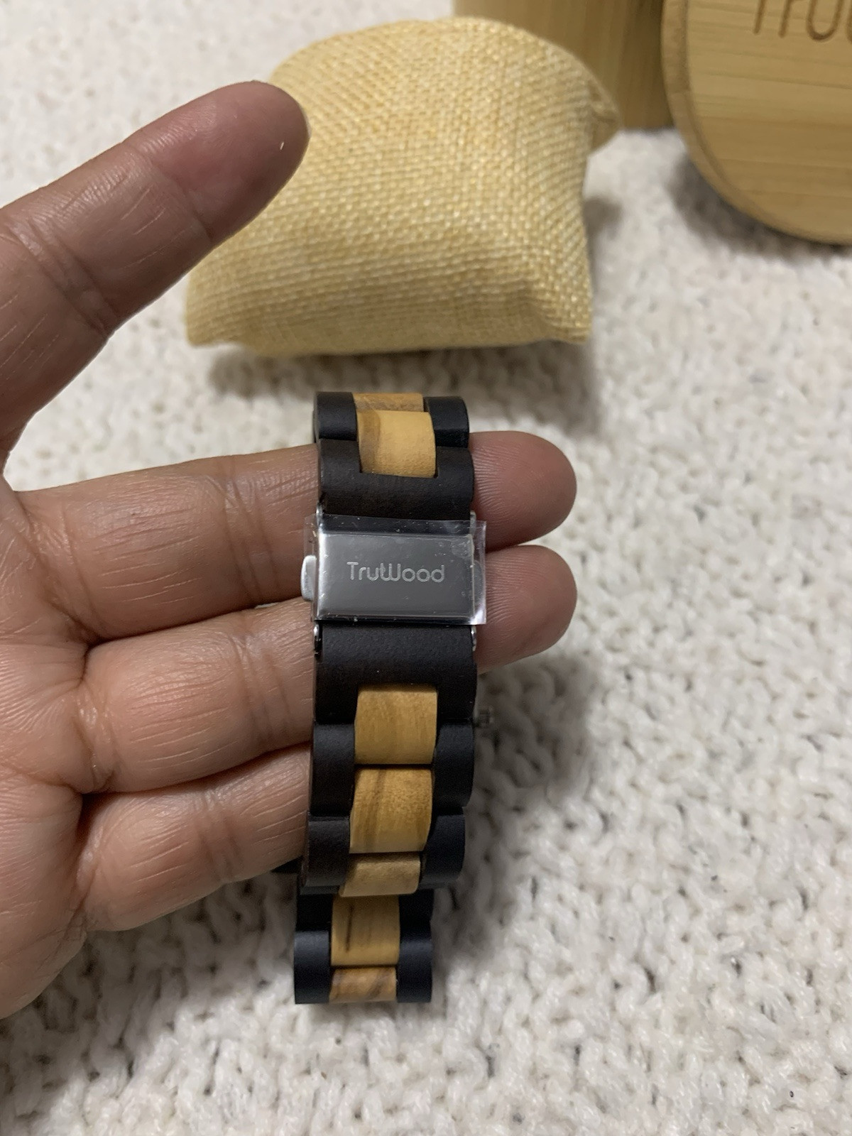 NIB 🌺 TruWood Women’s Hybrid Watch Olive Blacksandal Wood $119