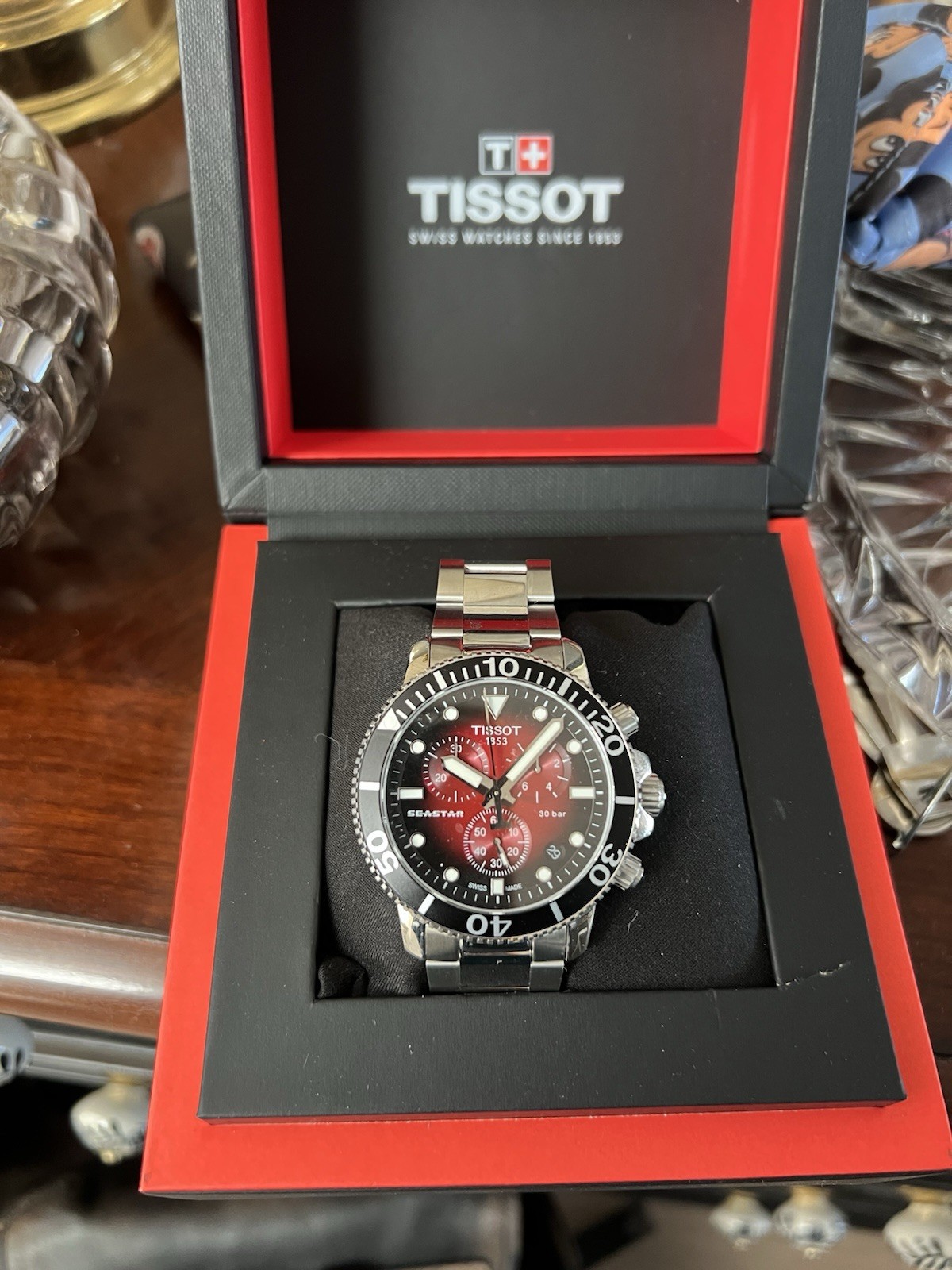 TISSOT Seastar 1000 Chronograph Red Dial Men’s Watch T120.417.11.421.00