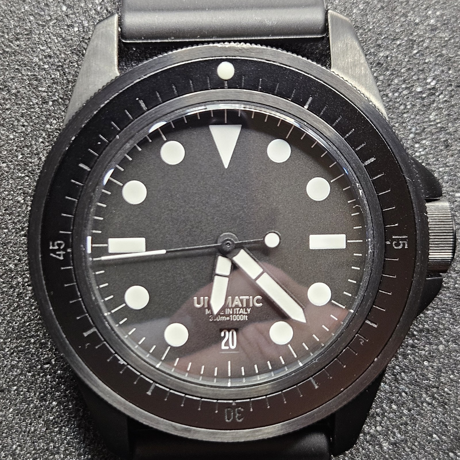 Limited Edition Unimatic Modello Uno U1S-MPN Auto Watch Black DLC SW200-1 w/Date
