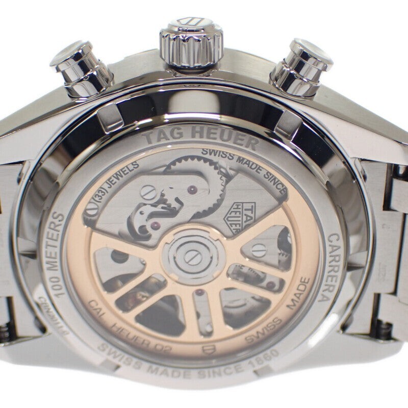 TAG HEUER Carrera Calibre Heuer 02 Chronograph Watch SS Automatic Blue Dial TGIS