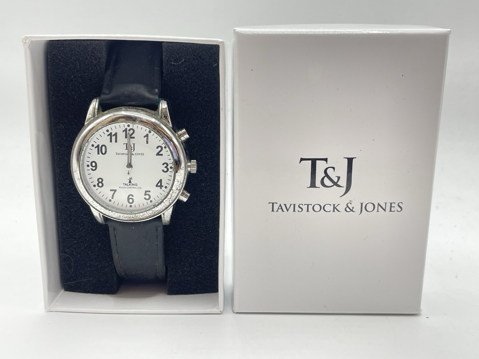 T&J Tavistock & Jones Men’s Quartz Watch Talking Atomic Radio Controlled & Box