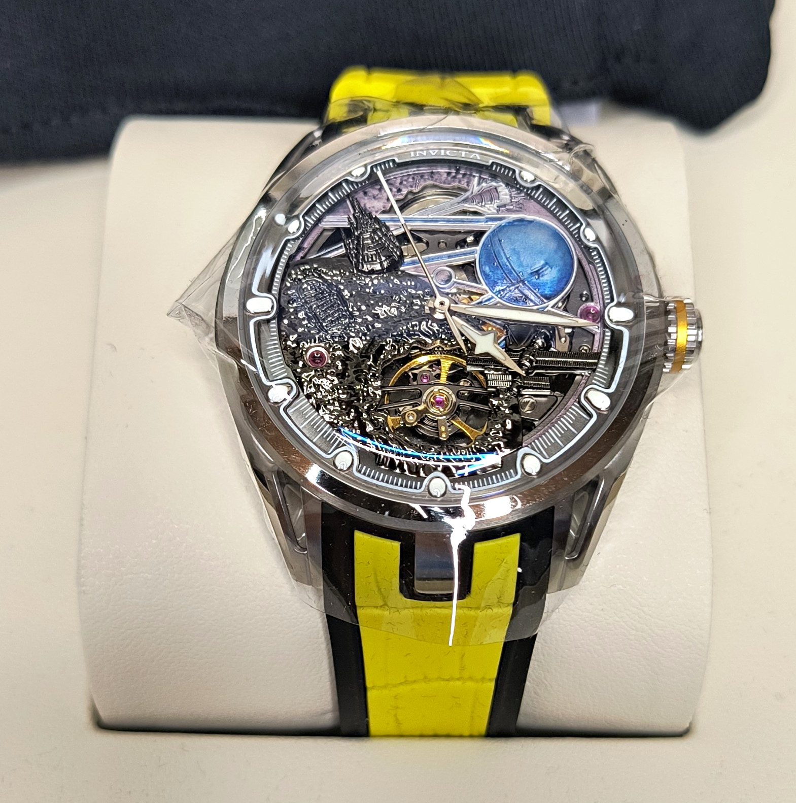 Invicta Racing Limited Edition Skeleton Automatic Black/Silver/Blue Dial Box