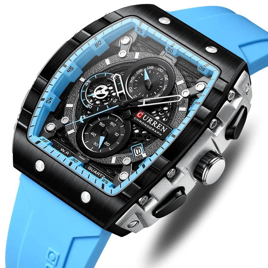 Curren Quartz Chronograph 3ATM Luminous Blue Strap Men’s Watch