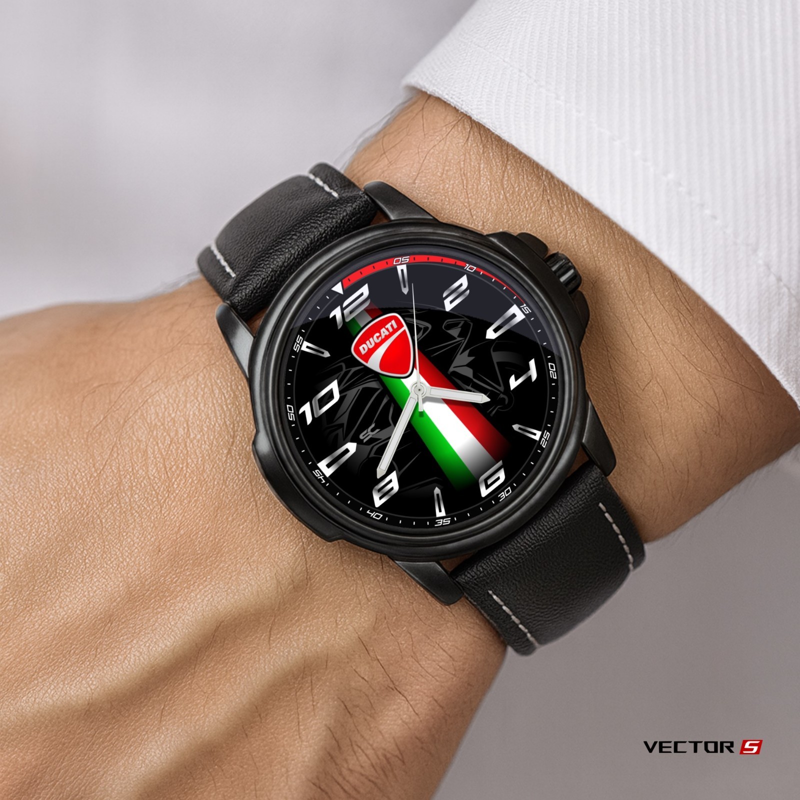 Ducati Sport Italia Strip Panigale Racing Fan Art Quartz Wrist Watch