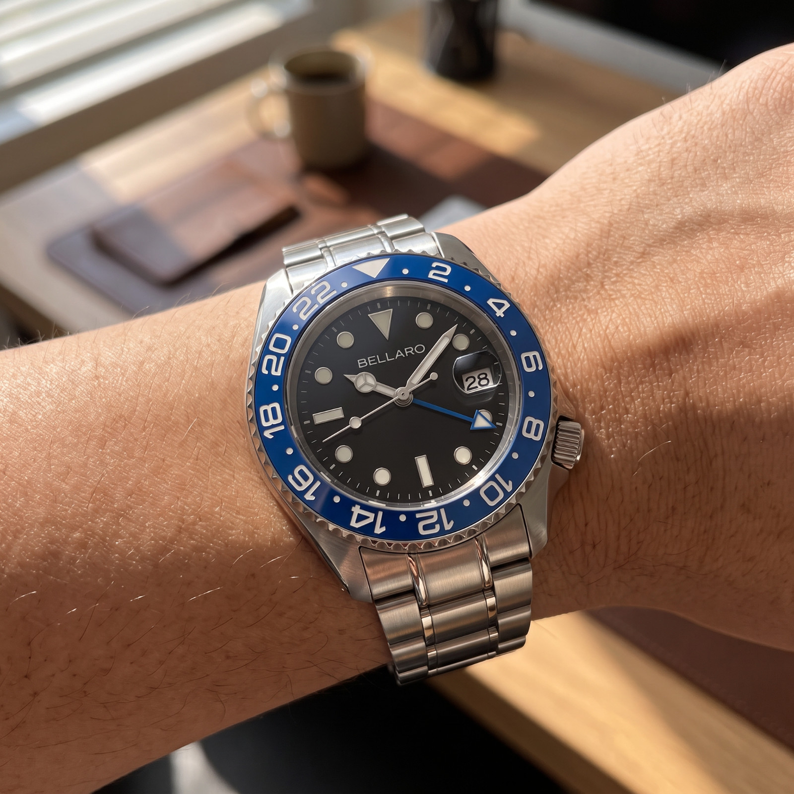 BELLARO Navex style Watch – NH35 Automatic – Sapphire Crystal Black Dial