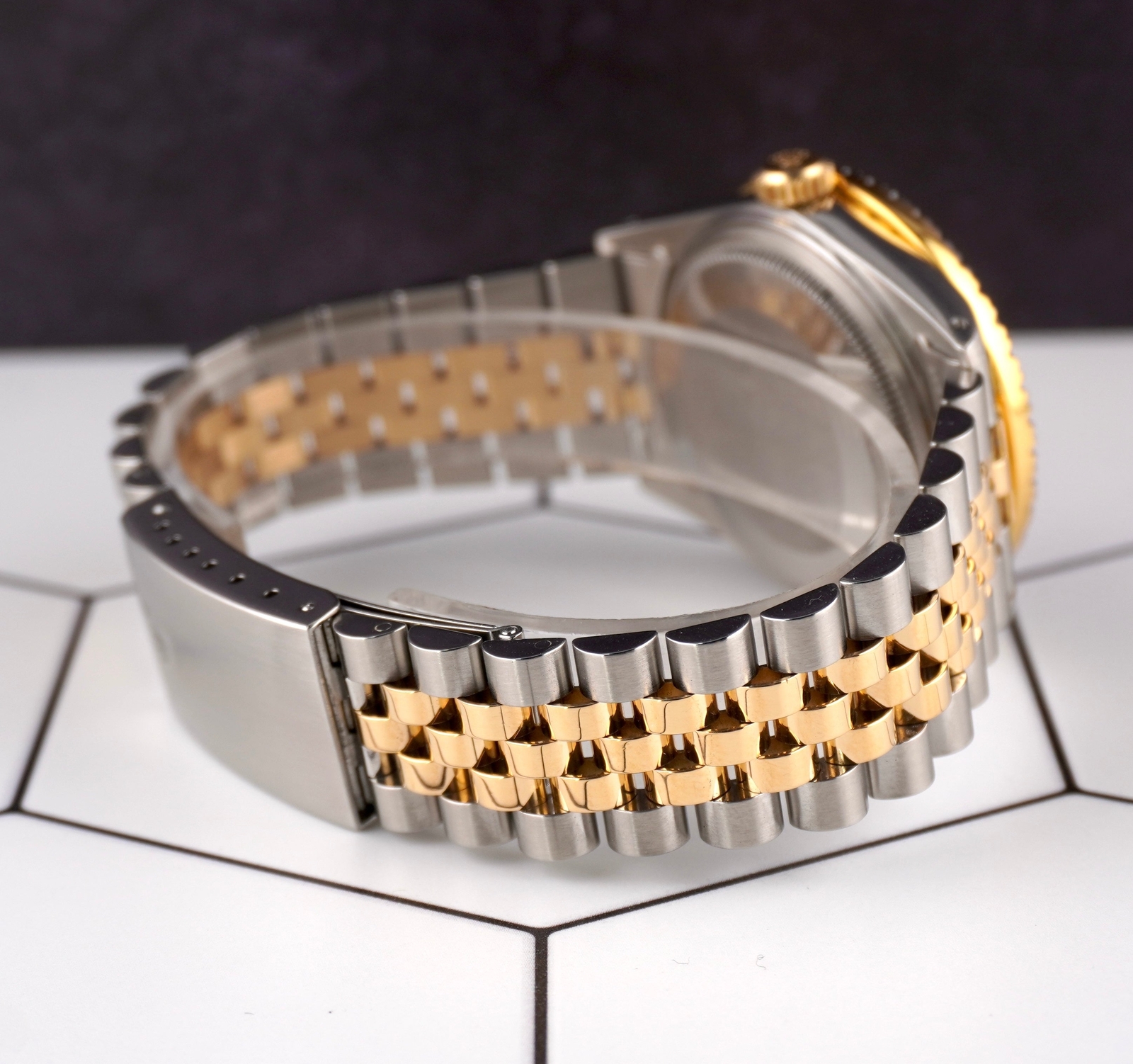Rolex Mens Datejust 36mm 18k Yellow Gold & Steel ICED 2.25ct Diamonds Grey Dial
