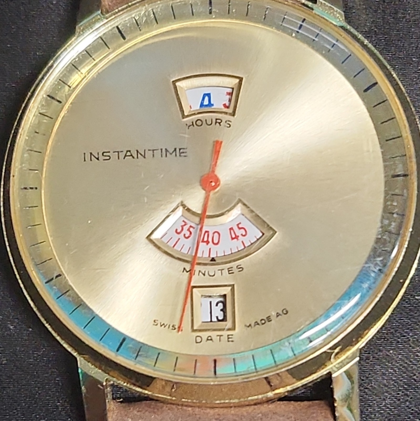 Endura Instatime 1970s Jump Hour Manual Wind Watch