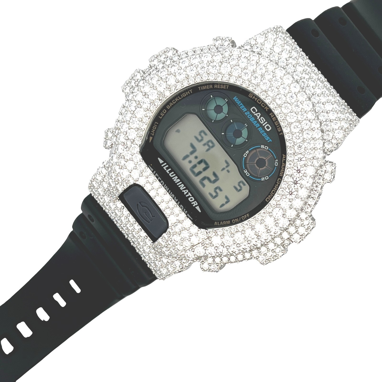 Moissanite VVS G-Shock DW-6900 Iced Out Bezel Digital Watch