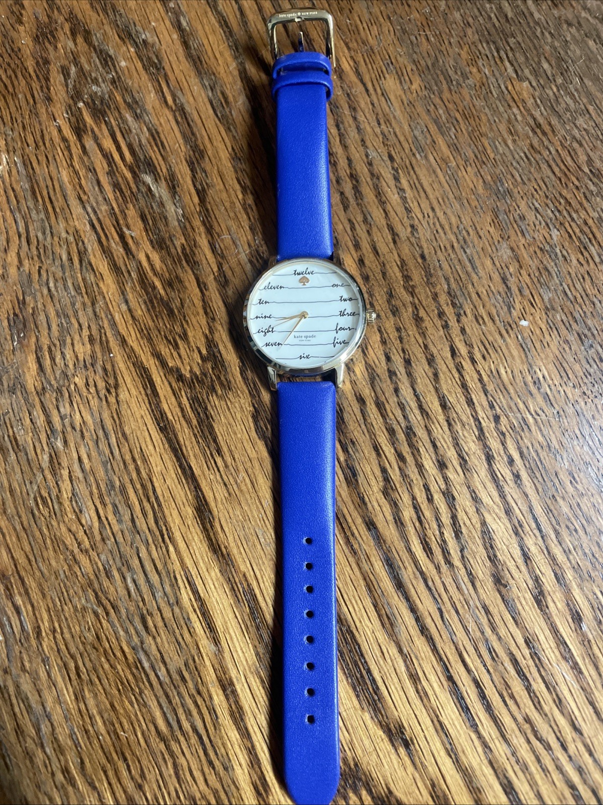 Kate Spade KSW1238 New York Beige Dial Blue Leather Strap Women’s Watch