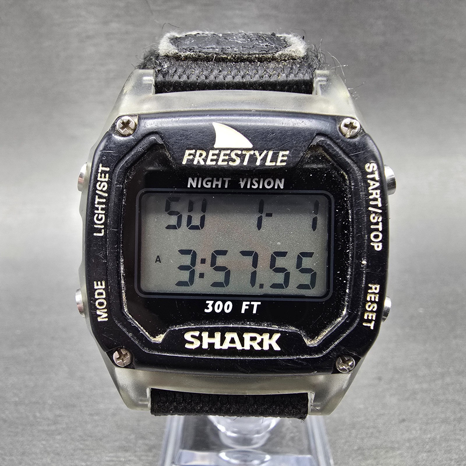 Freestyle Shark Watch Men 36mm Black Alarm Chrono Daydate Digital NewBat