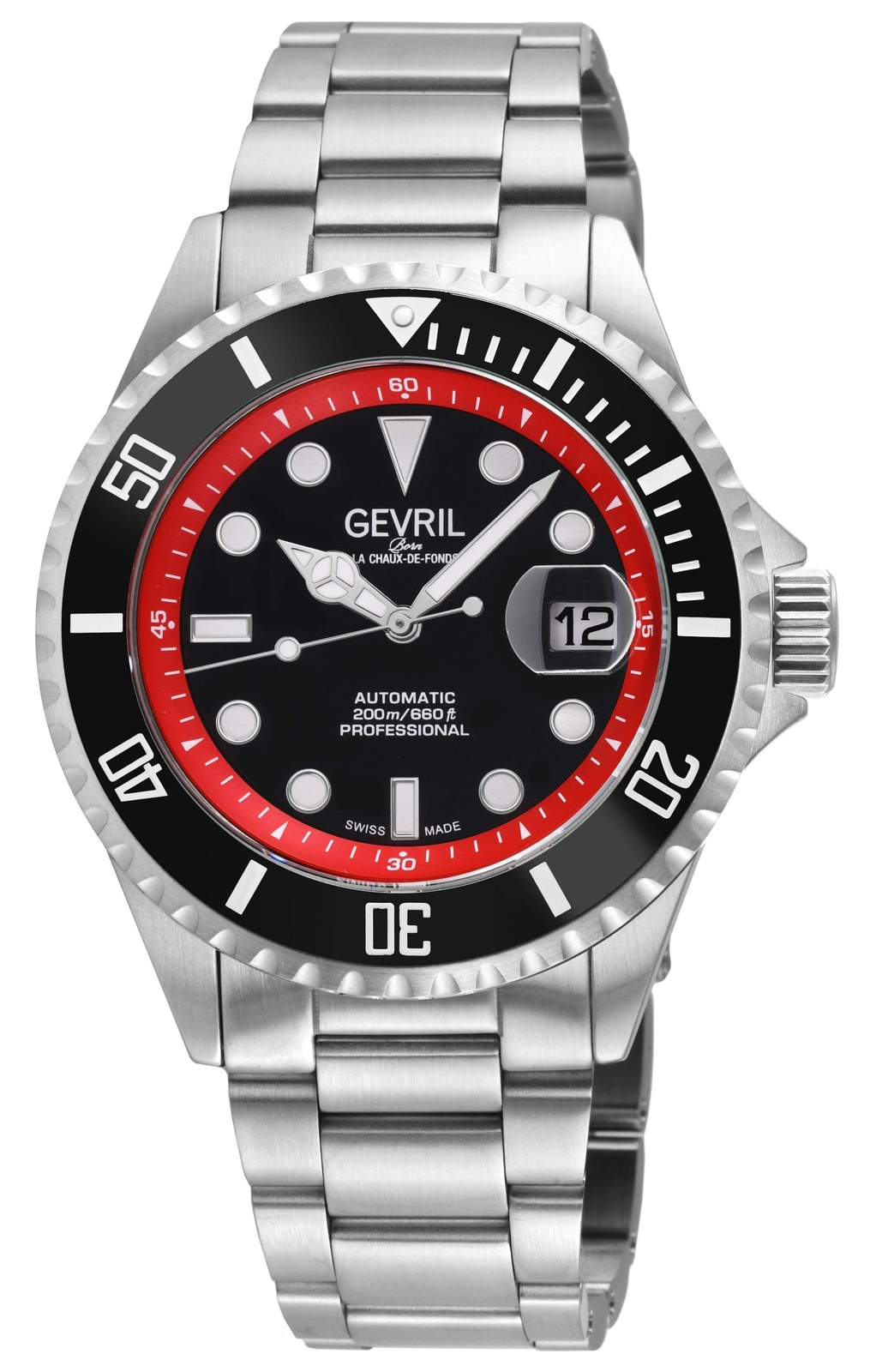 Gevril Wall Street Stainless Steel 43mm Swiss Automatic Wristwatch 41853A