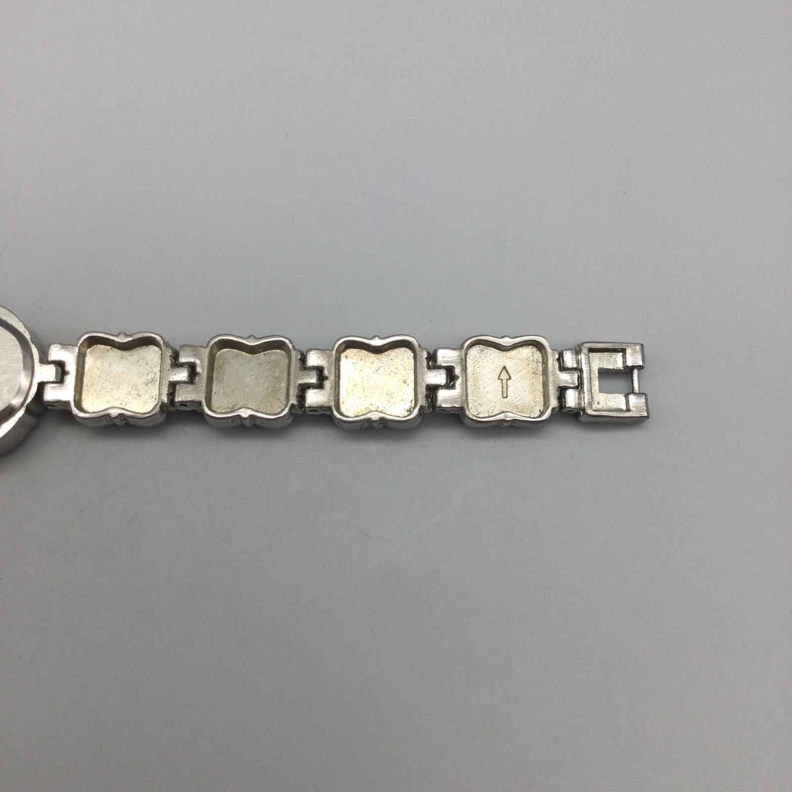 Mother of Pearl Watch Women 19mm Silver Tone Cabochon Band New Battery 7.5″